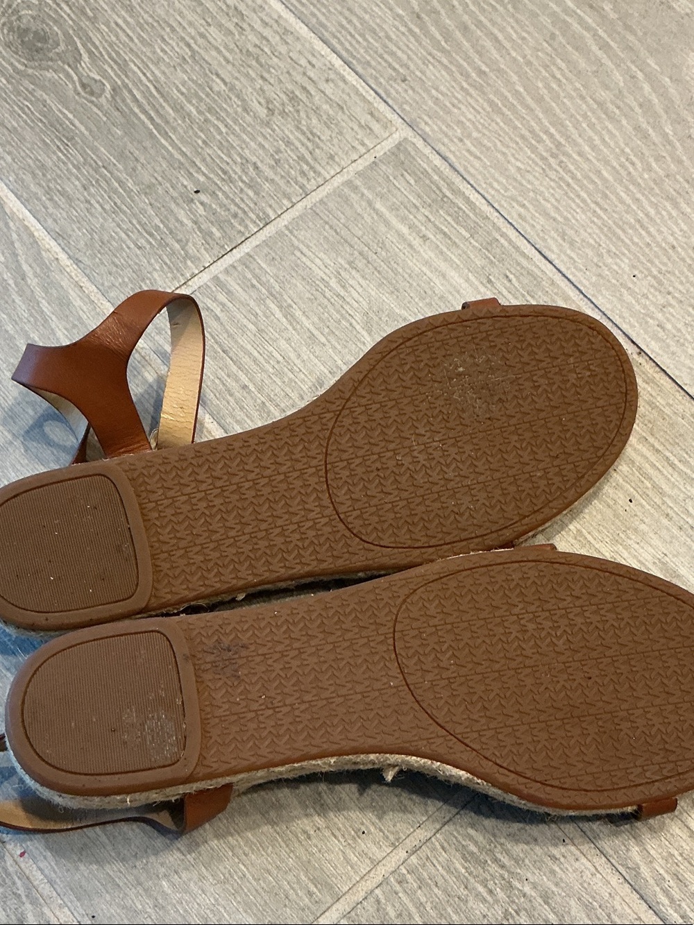 Michael Kors Kyla Tan Brown Leather Espadrille Sandals Women’s Sz 10M - Picture 5 of 5